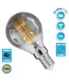 GLOBOSTAR® SPHERE 99063 Λάμπα E14 G45 LED 4W 400lm 360° AC 220-240V IP20 Θερμό Λευκό 2700K Dimmable - Filament Chip - Μαύρο Φιμέ - Μ4.5 x Π4.5 x Υ8.1cm - 3 Χρόνια Εγγύηση